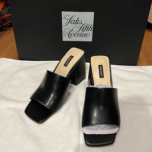 Nine West black chunky heel sandals